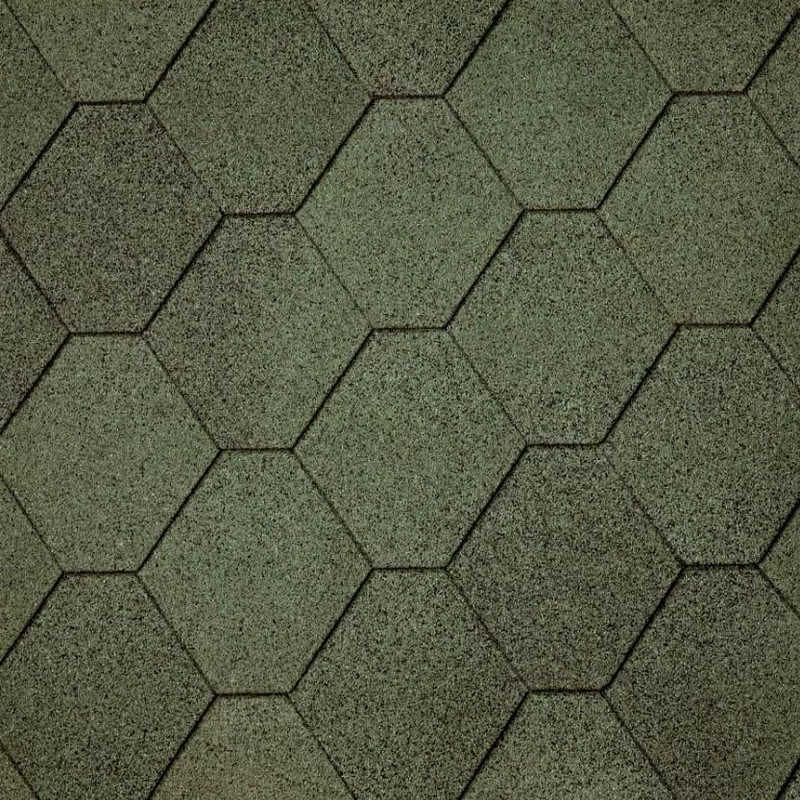 Черепиця бітумна Superglass Hex 03 Amazon Зелений сота